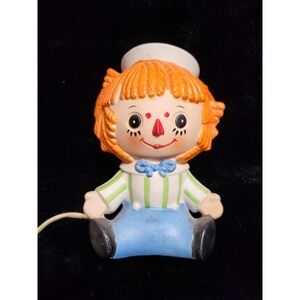 Vintage Night Light Collectible Lefton Raggedy Andy Small Tabletop Porcelain